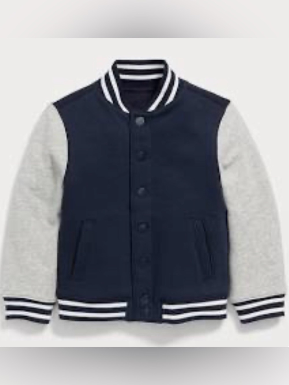 Navy Blue & and Gray Old Navy Bomber Jacket